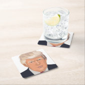 DONALD TRUMP RECHTECKIGER PAPPUNTERSETZER (Vor Ort)