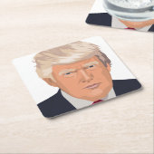 DONALD TRUMP RECHTECKIGER PAPPUNTERSETZER (angewinkelt)
