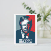 Donald Trump RECOUNT DRACULA Postkarte (Stehend Vorderseite)
