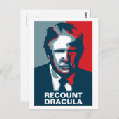 Donald Trump RECOUNT DRACULA Postkarte (Vorne/Hinten)