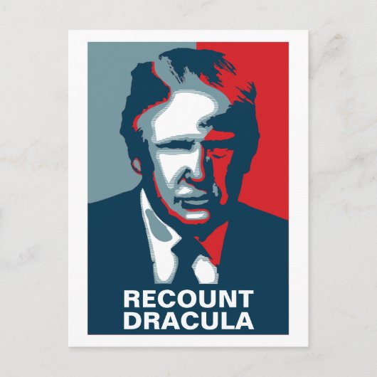 Donald Trump RECOUNT DRACULA Postkarte (Vorderseite)