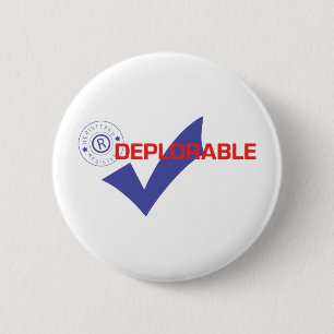 Donald Trump registrierte bedauernswerten Knopf Button