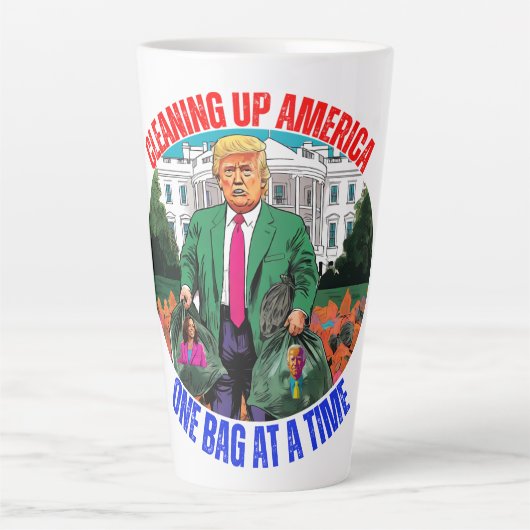 DONALD TRUMP-REINIGUNG AMERIKAS EINEN BEUTEL NACH MILCHTASSE (Vorderseite)