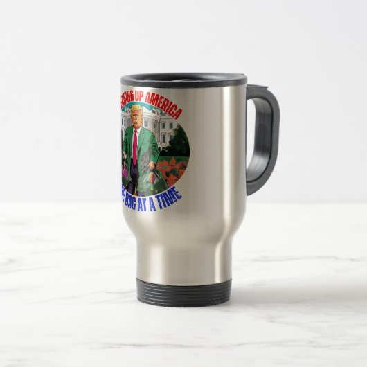 DONALD TRUMP-REINIGUNG AMERIKAS EINEN BEUTEL NACH REISEBECHER (VorderseiteRechts)