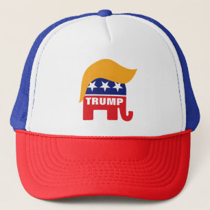 Donald Trump Republikaner Elefant Haar Logo Truckerkappe
