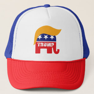 Donald Trump republikanisches Elephant-Haar-Logo Truckerkappe