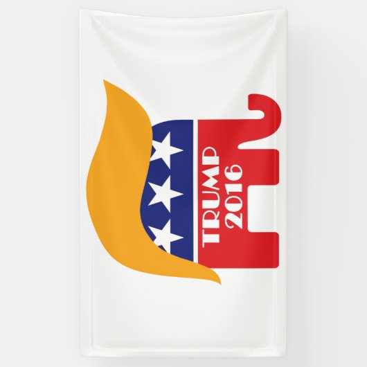 Donald Trump republikanisches Elephant Hair-Logo Banner (Vertikal)