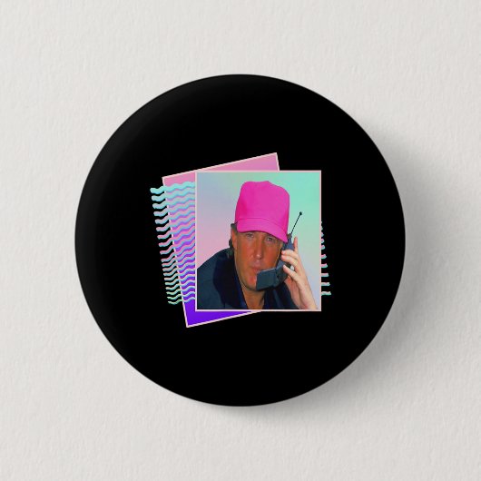 Donald Trump Retro 80er 90s Graphic Button (Vorderseite)