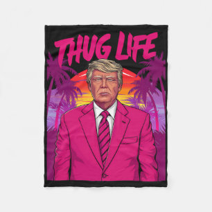 Donald Trump Retro Vintage Stimmung Rosa Lustige K Fleecedecke