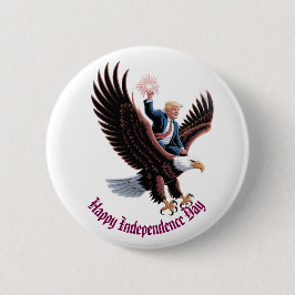 Donald Trump Riding Patriotic Eagle Art Custom Button
