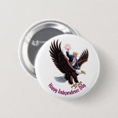 Donald Trump Riding Patriotic Eagle Art Custom Button (Vorne & Hinten)