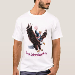 Donald Trump Riding Patriotic Eagle Art Custom T-Shirt