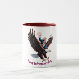 Donald Trump Riding Patriotic Eagle Art Custom Tasse