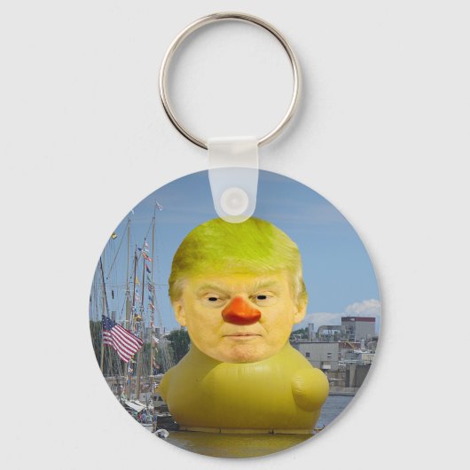 Donald Trump Rubber Yellow Duck Button Schlüsselan Schlüsselanhänger (Vorderseite)