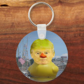 Donald Trump Rubber Yellow Duck Button Schlüsselan Schlüsselanhänger (Vorderseite)