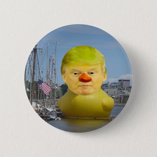 Donald Trump Rubber Yellow Duck Round Button (Vorderseite)