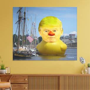 Donald Trump Rubber Yellow Duck Wrapped Canvas Leinwanddruck
