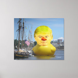 Donald Trump Rubber Yellow Duck Wrapped Canvas Leinwanddruck