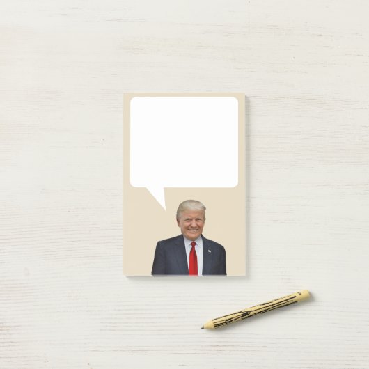 Donald Trump sagt US Präsidenten Speech Bubble Post-it Klebezettel (Auf Schreibtisch)