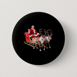 Donald Trump Santa Claus Sleigh Weihnachtsfeier We Button