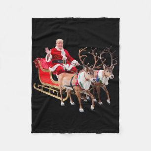 Donald Trump Santa Claus Sleigh Weihnachtsfeier We Fleecedecke