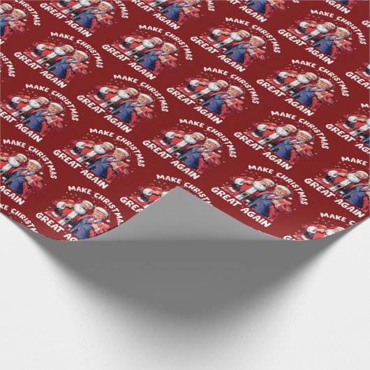 Donald Trump Santa Claus | Trump Santa Gift Red Geschenkpapier (Ecke)