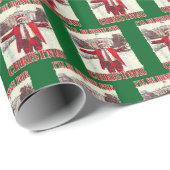 Donald Trump Santa Hat I'll Be Home for Christmas Geschenkpapier (Rolleneckpunkt)