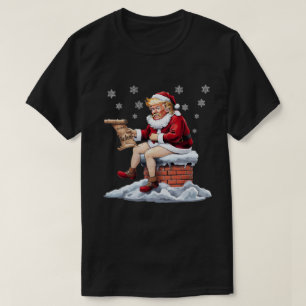 Donald Trump Santa Kackte den Kaminbiden nieder T-Shirt