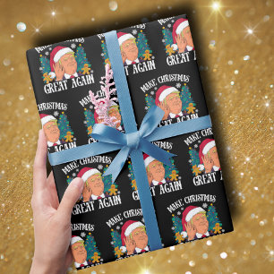 Donald Trump Santa   Weihnachten wieder großartig  Geschenkpapier