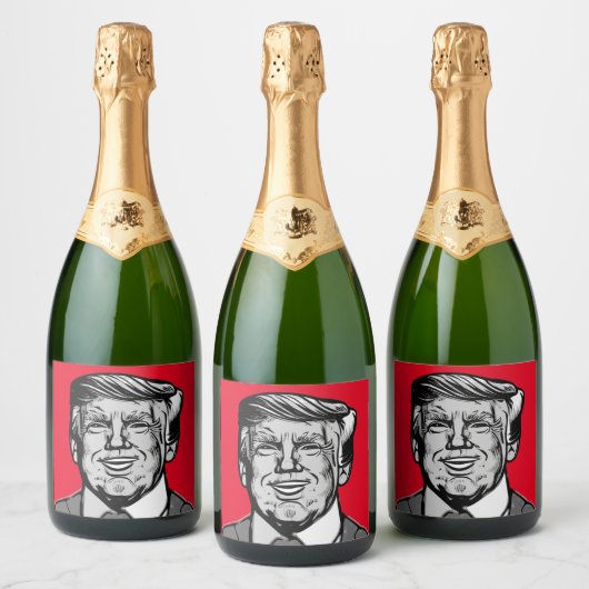 DONALD TRUMP SCHAUMWEINETIKETT (Flaschen)