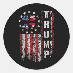 Donald Trump Shirt Trump Merchandise 45 47 Trump 2 Runder Aufkleber