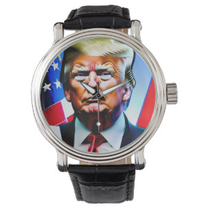 Donald Trump sieht Gesicht Armbanduhr