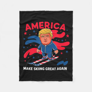 Donald Trump Skifahren Amerika - Skifahren groß ma Fleecedecke
