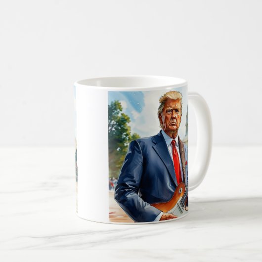 Donald Trump spielt Gitarre-US-Hauptstadt Kaffeetasse (VorderseiteRechts)
