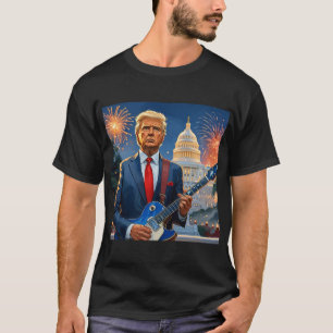 Donald Trump spielt Gitarre-US-Hauptstadt T-Shirt