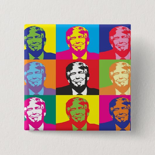 DONALD TRUMP SQUARE BUTTON RACK ABZEICHEN (Vorderseite)