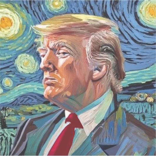 Donald Trump Starry Night Van Gogh Art Style 2024 Aufkleber (Vorderseite)