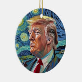 Donald Trump Starry Night Van Gogh Art Style 2024 Keramik Ornament (Rechts)