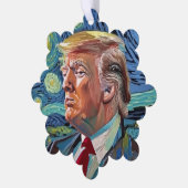 Donald Trump Starry Night Van Gogh Art Style 2024 Ornament Karte (Linke Ecke)