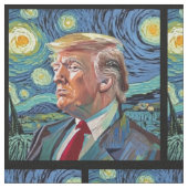 Donald Trump Starry Night Van Gogh Art Style 2024 Stoff (Nahaufnahme)