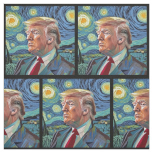 Donald Trump Starry Night Van Gogh Art Style 2024 Stoff