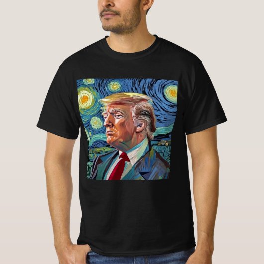 Donald Trump Starry Night Van Gogh Art Style 2024 T-Shirt (Vorderseite)