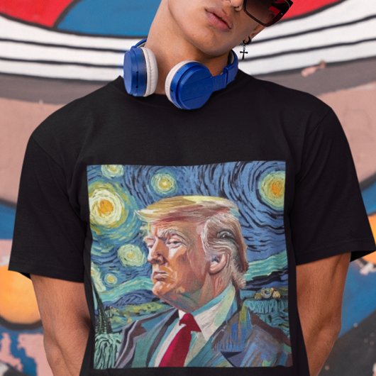 Donald Trump Starry Night Van Gogh Art Style 2024 T-Shirt