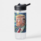 Donald Trump Starry Night Van Gogh Art Style 2024 Trinkflasche (Links)