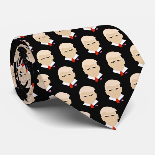 Donald Trump stellen Muster-Schwarzes gegenüber Krawatte (Gerollt)