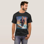 Donald Trump Surfing Statue of Liberty Fireworks T-Shirt (Vorne ganz)