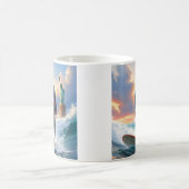 Donald Trump Surfing Statue of Liberty USA MAGA Kaffeetasse (Mittel)