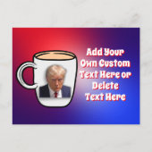 Donald Trump Tasse Shot Meme Custom Text Red & Blu Postkarte (Vorderseite)