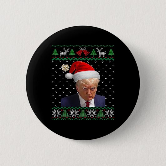 Donald Trump Tasse Shot Ugly Christmas Button (Vorderseite)