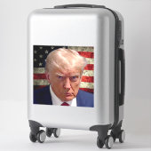 Donald Trump Tasse Sticker mit amerikanischer Flag (Koffer)